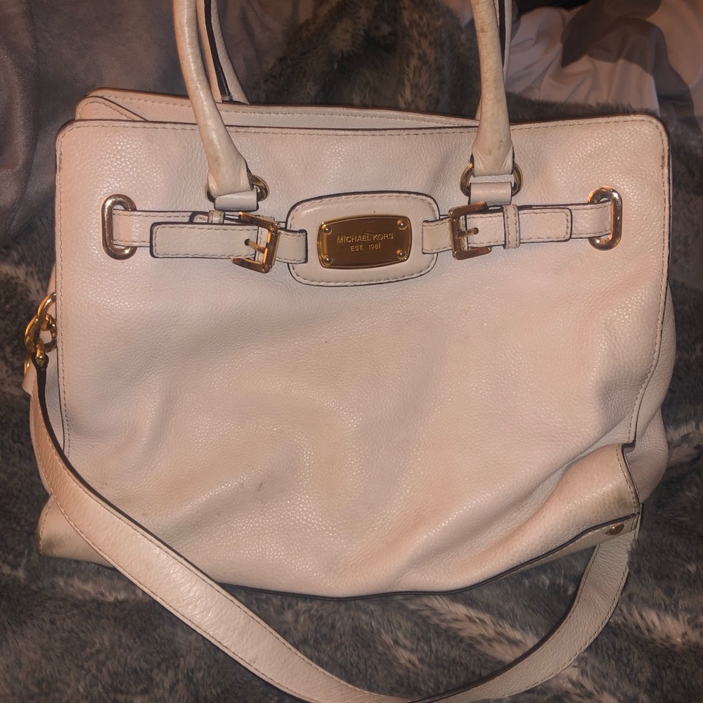white leather Michael Kors bag